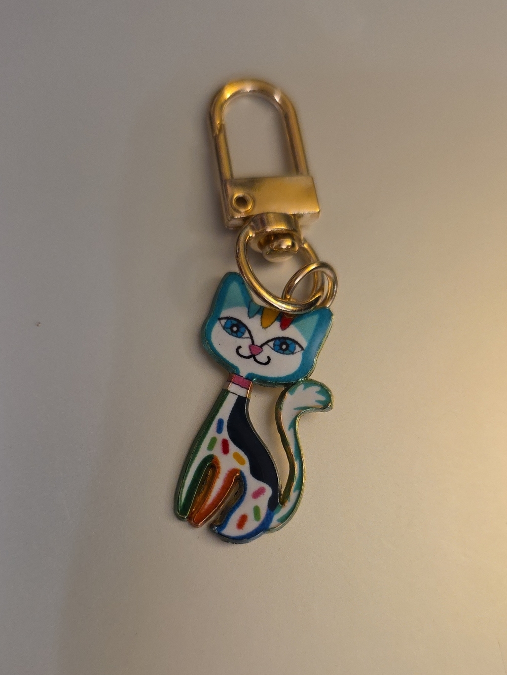CAT  ZIPPER Pull purse charm Or Charm bracelet Lobster claw clip closure